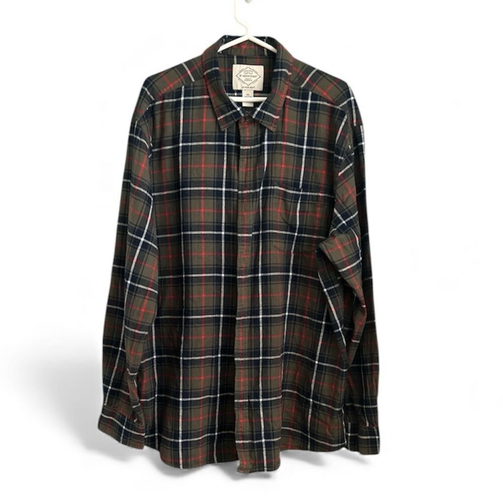 St. John's Bay Multicolor Plaid Button Down Long Sleeve Flannel Shirt Size XXL